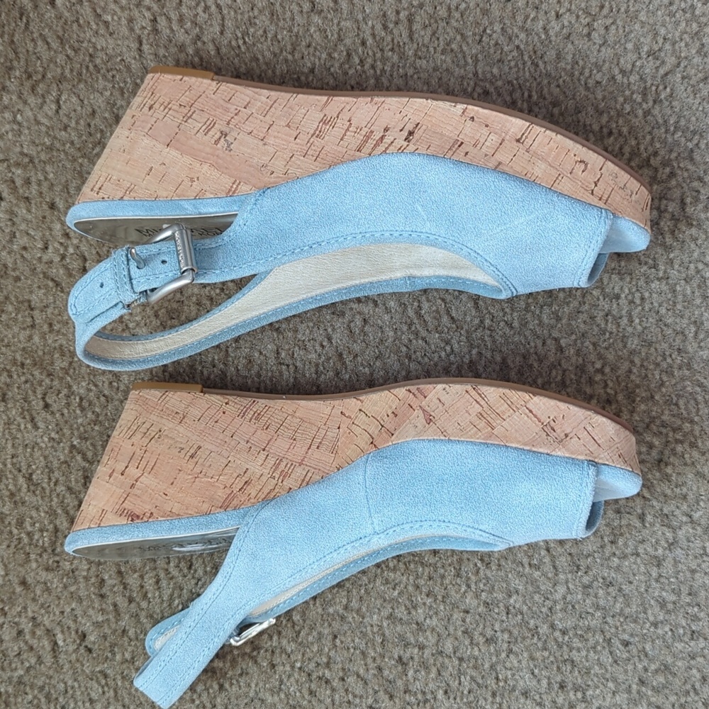 MICHAEL Michael Kors Blue Wedge Slingbacks